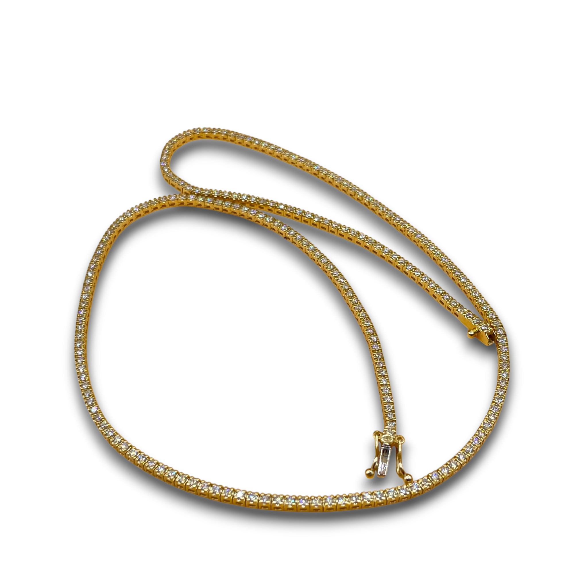 Tennis ketting diamant geel goud