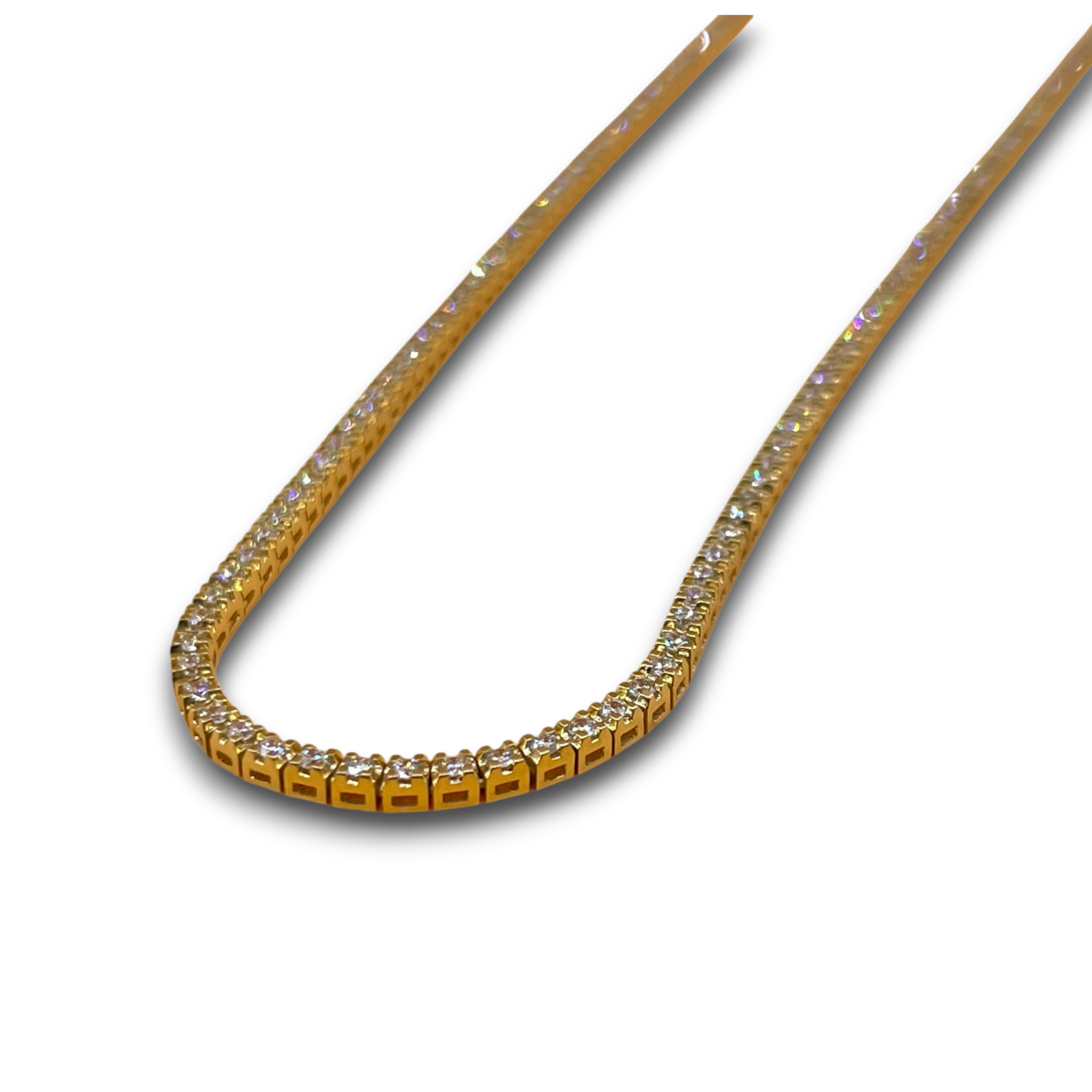 Tennis ketting diamant geel goud