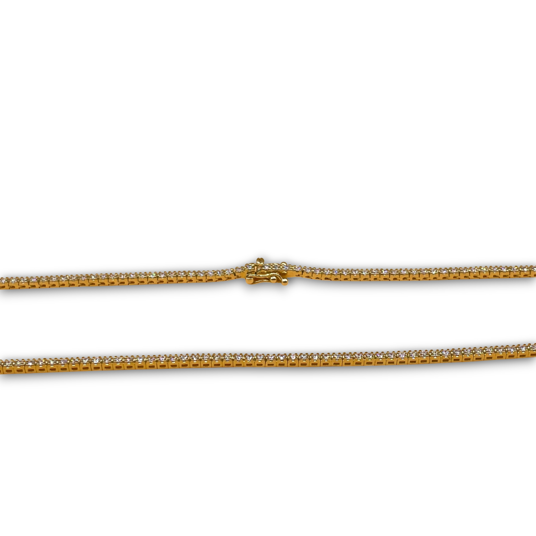 Tennis ketting diamant geel goud