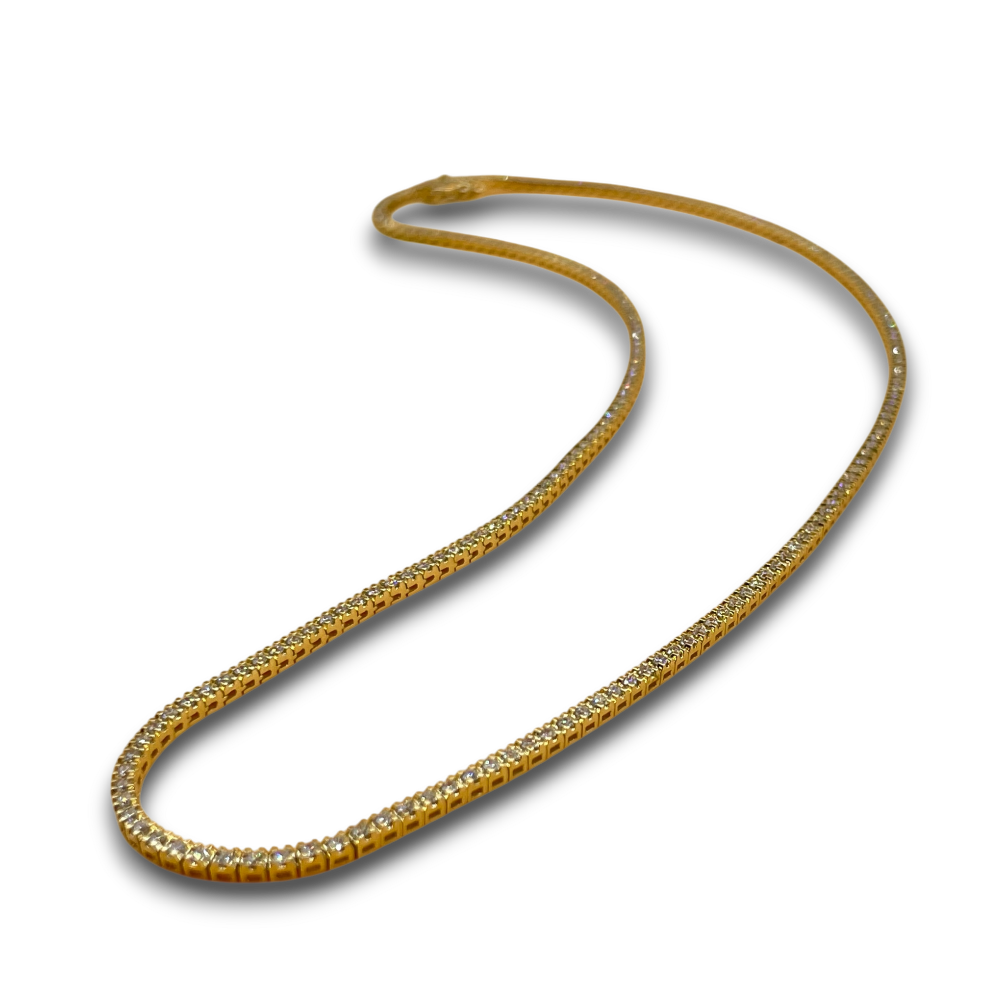 Tennis ketting diamant geel goud