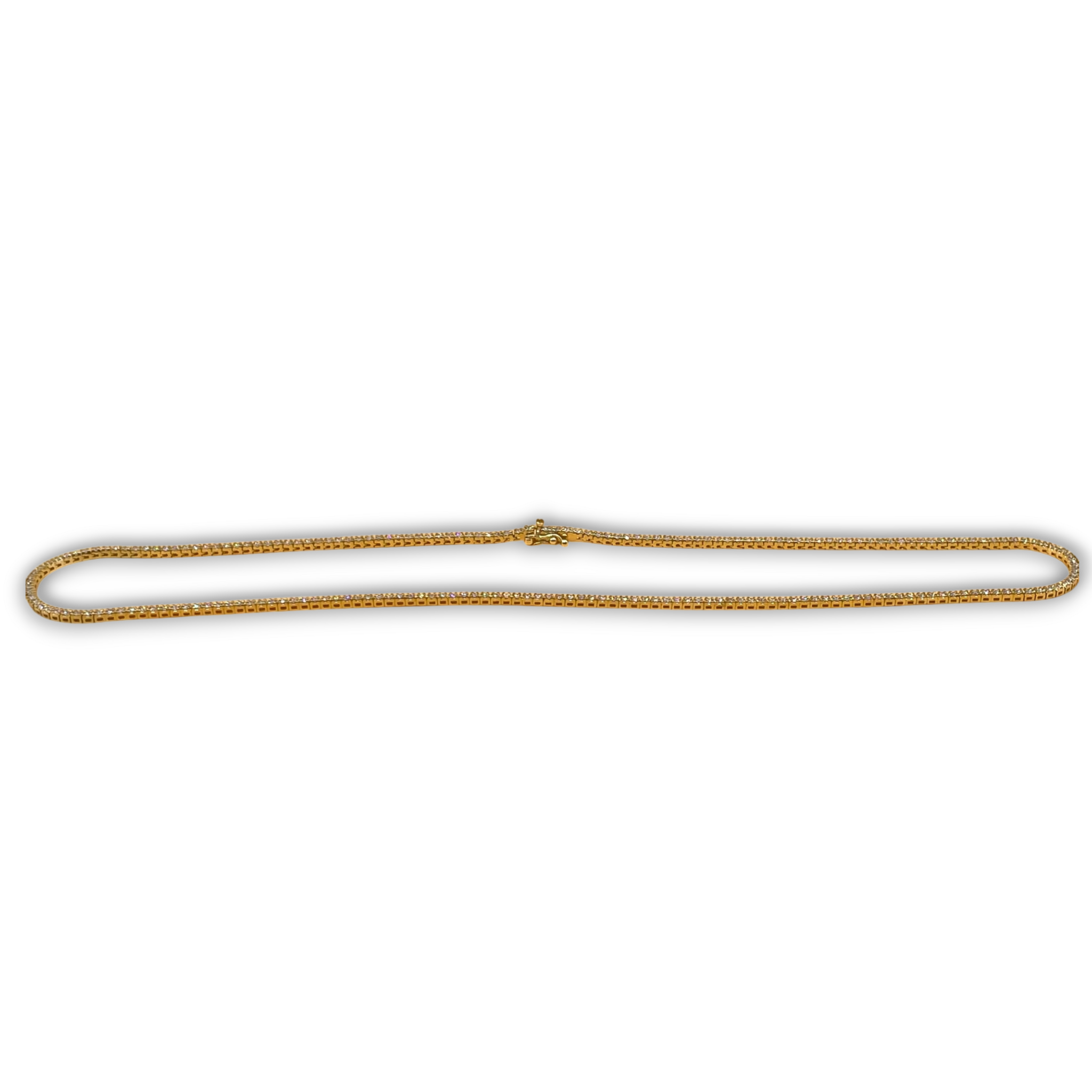 Tennis ketting diamant geel goud