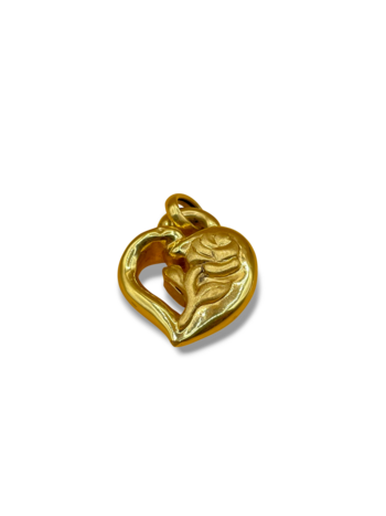 Heart rose charm