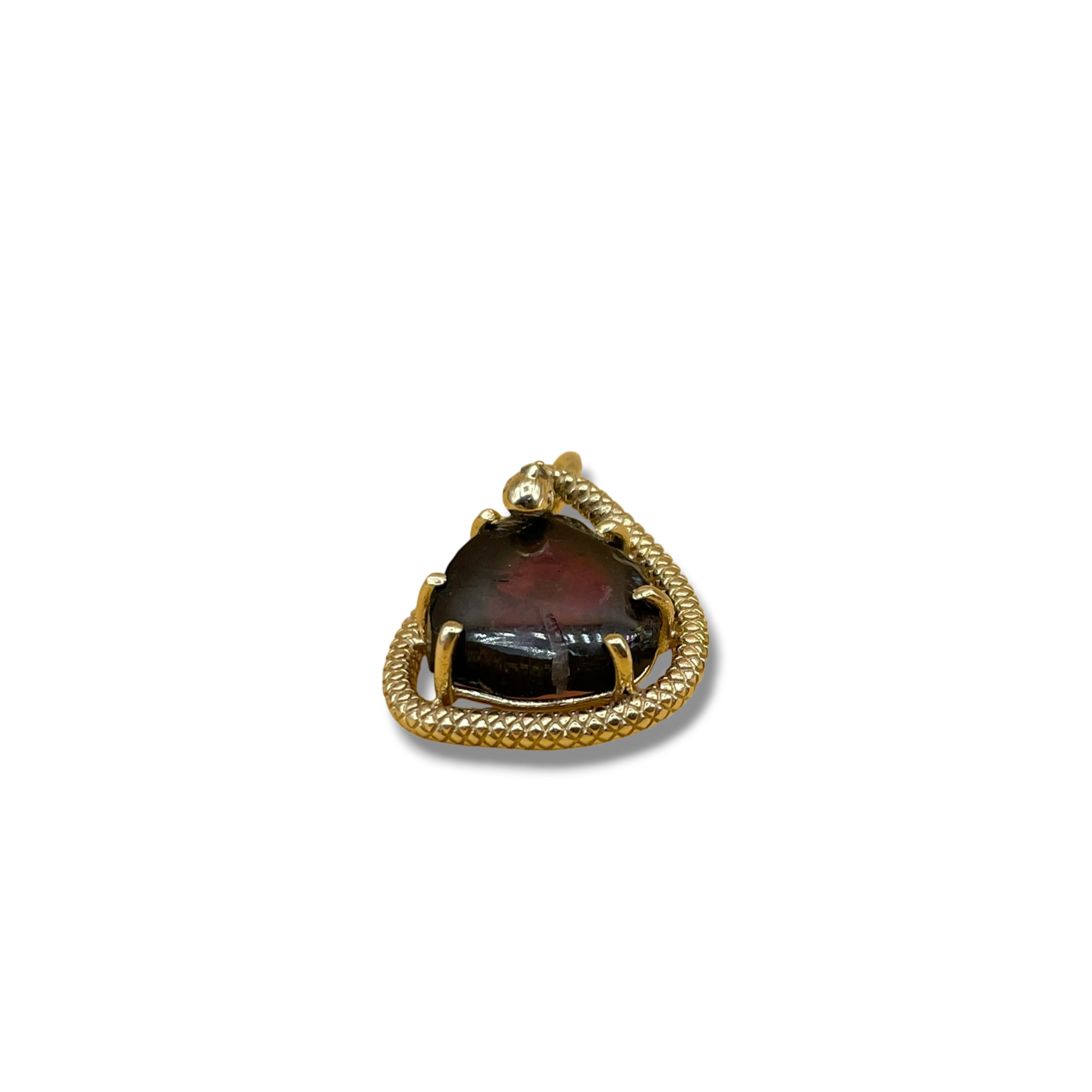 Slang watermeloen toermalijn diamant hanger