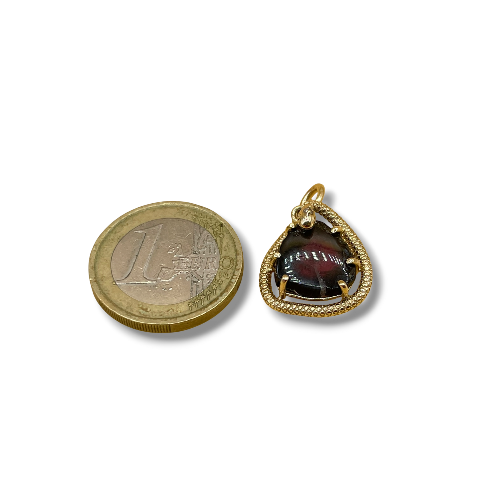 Slang watermeloen toermalijn diamant hanger