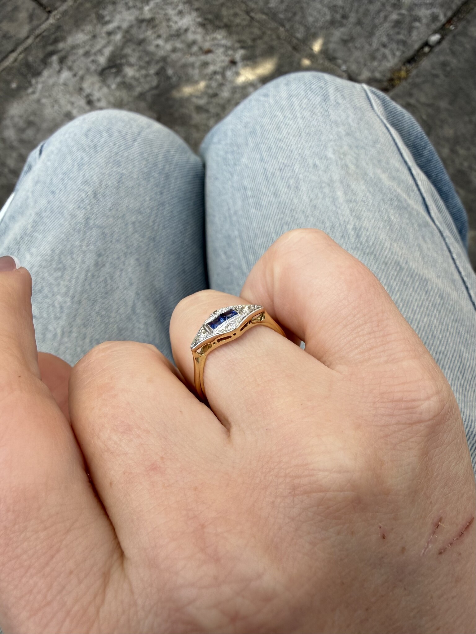 Blauwe saffier diamant