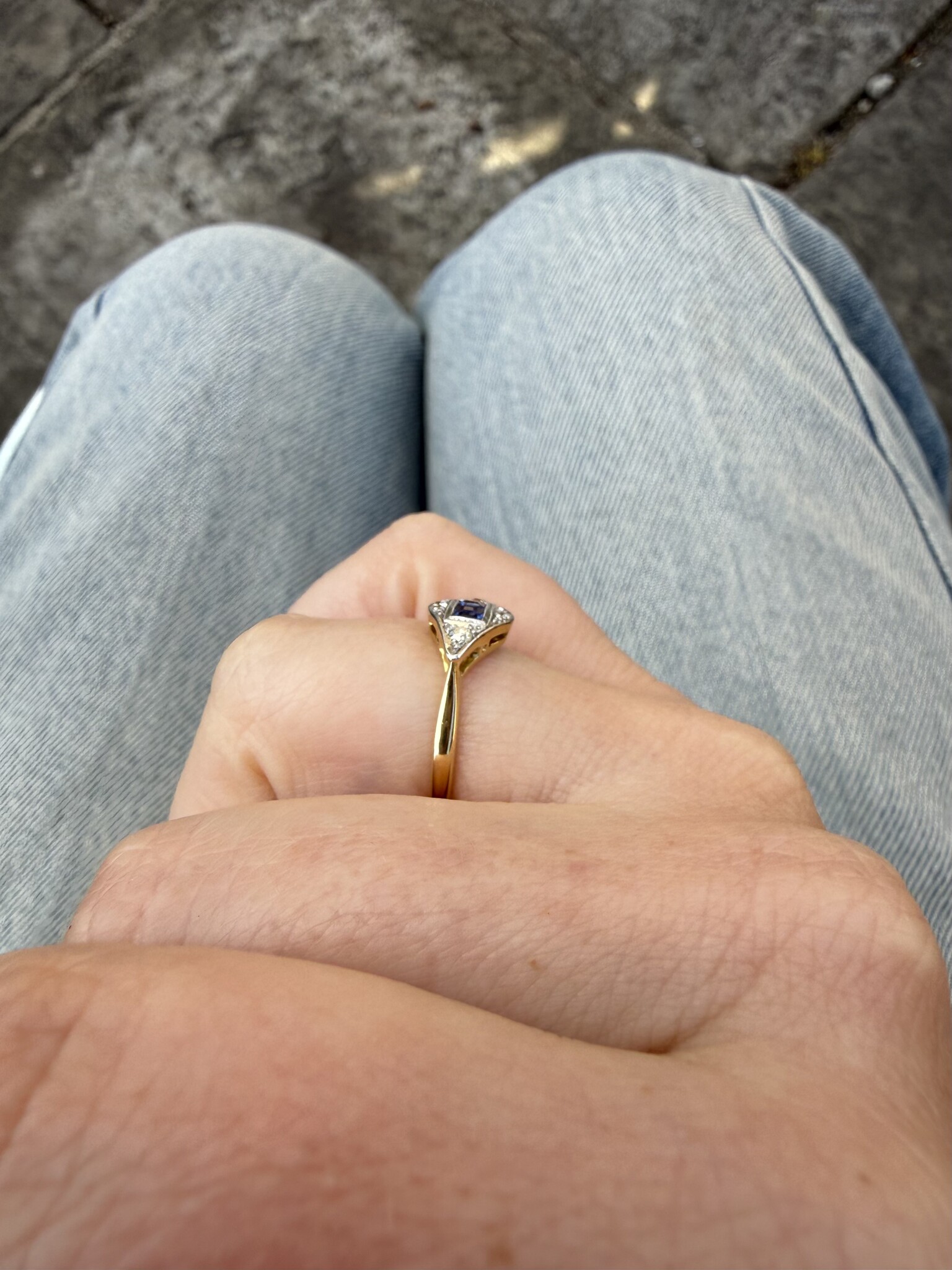 Blauwe saffier diamant
