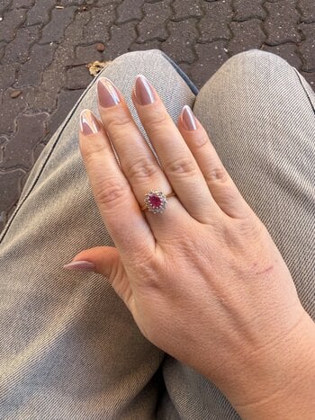 Ruby .50ct diamond