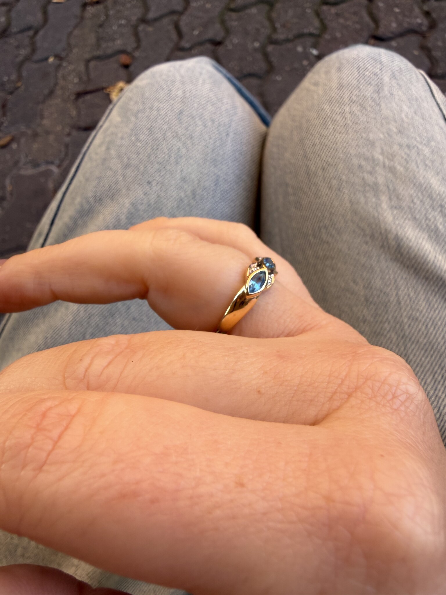 Blauwe topaas diamant