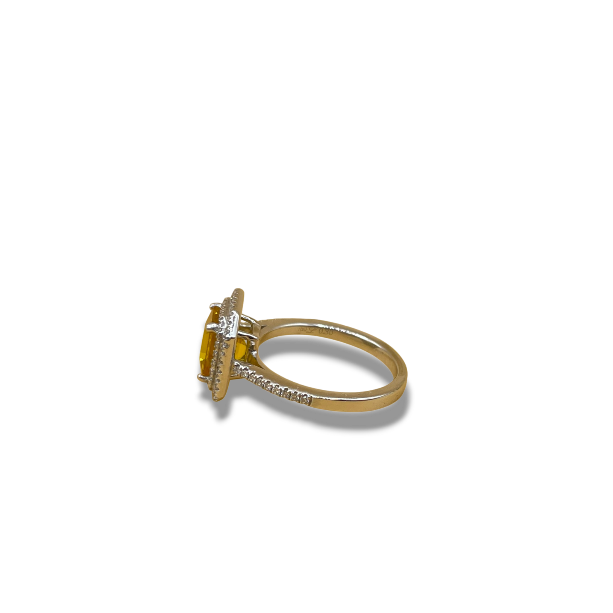 Gele saffier diamant vierkant