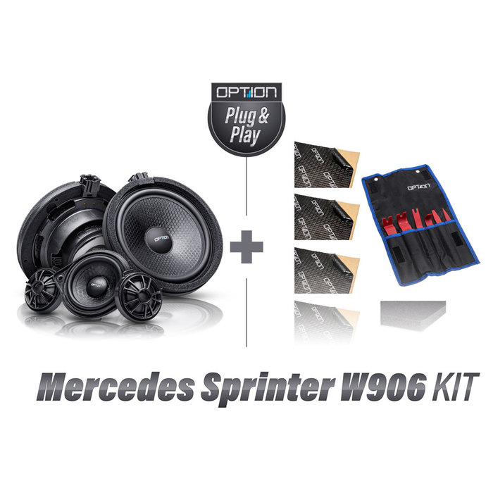 Aangepaste uitvoeren Gepensioneerde Mercedes Sprinter speakerset met gereedschap en isolatie - AutoSound24