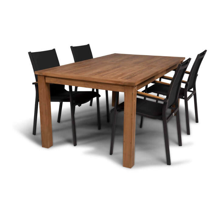 Tierra Outdoor Tierra Outdoor Foxx Stackable Chair Charcoal Gray - Teak - TO-6103