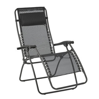 Lafuma Relaxchair RSX Batyline ZWART met titaniumgrijs frame