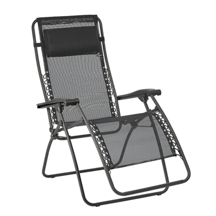 Lafuma Relaxchair RSXA Batyline ZWART with titanium gray frame