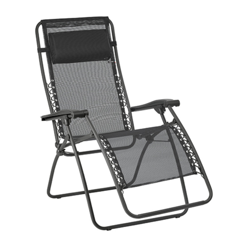 Lafuma Relaxchair RSXA Batyline ZWART with titanium gray frame