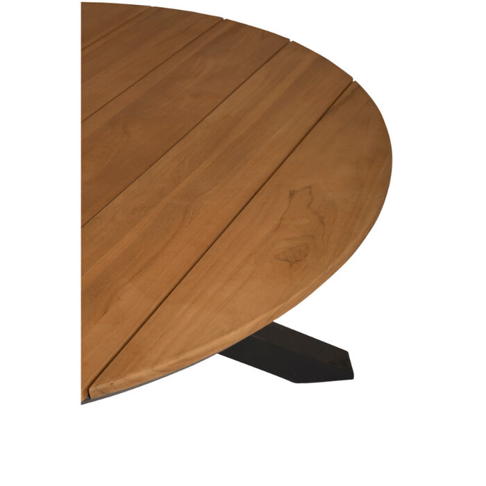 Tierra Outdoor Tierra Outdoor Orbital Dining Table 120cm round  Grey -Teak - TO-6434