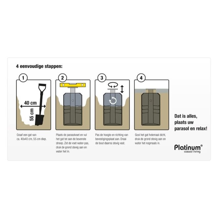 Platinum Platinum Inground ingraaf parasolvoet art.6900