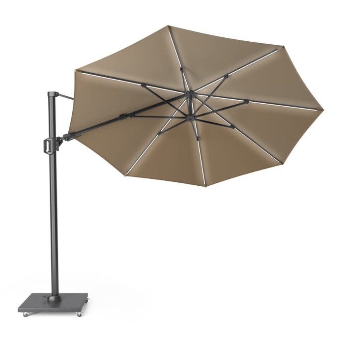 Platinum Platinum Sun & Shade zweefparasol Challenger T2 Glow ø - 350 round - TAUPE - art.7126E