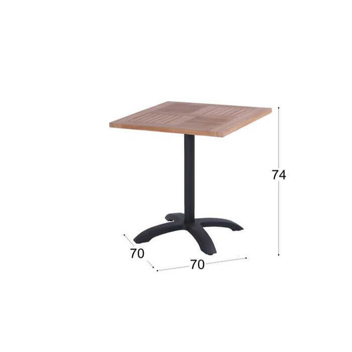 Hartman Hartman Bistro Table 70x70 Teak frame en blad