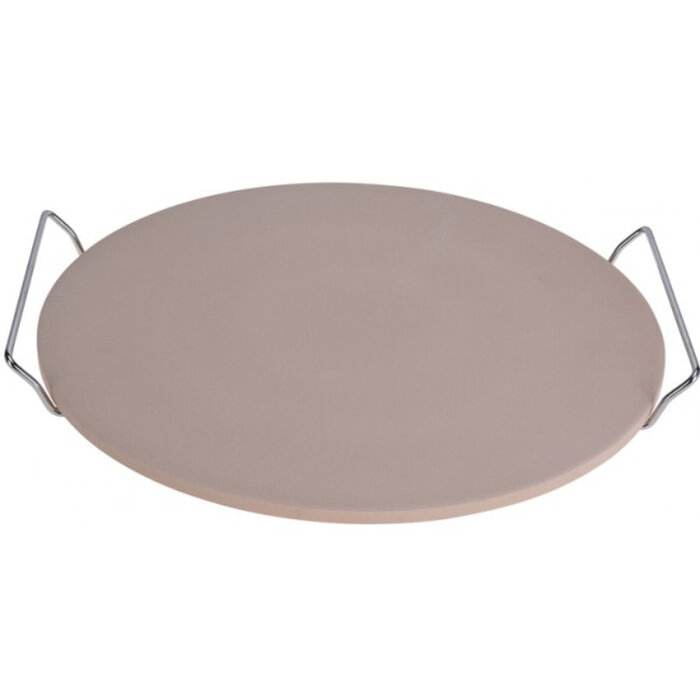 EH Excellent Houseware Excellent Houseware Pizza baksteen 33cm met houder metaal