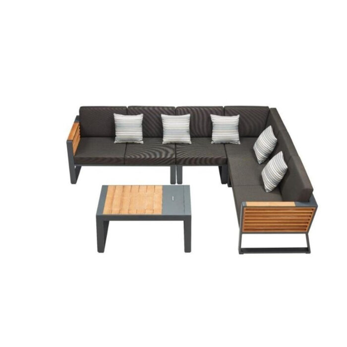 Higold Higold New York Lounge  set XL, 5units, 292x225cm black/teak