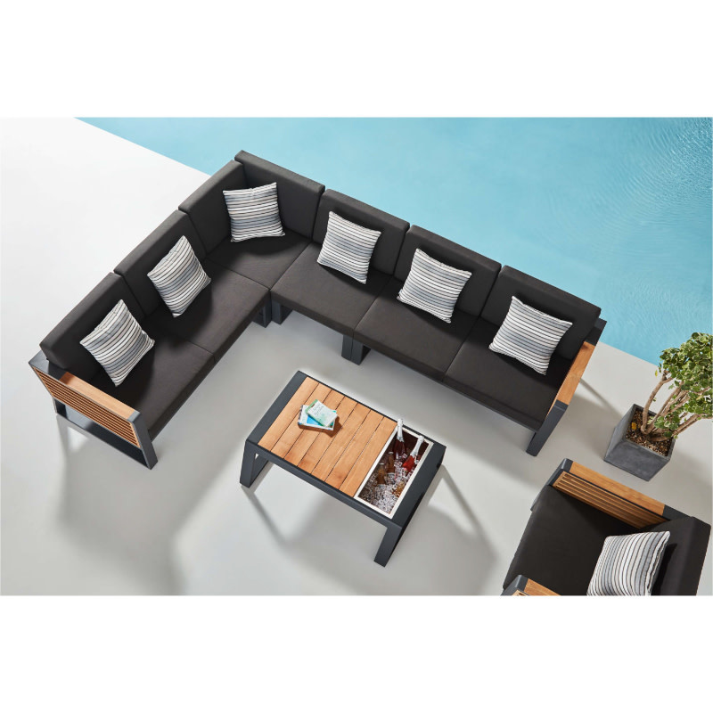 Higold Higold New York 4-Piece Corner Lounge Set 225 × 225 cm Black/Teak