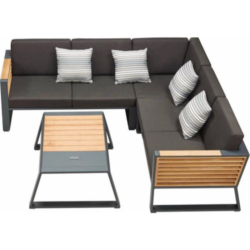 Higold Higold New York 4-Piece Corner Lounge Set 225 × 225 cm Black/Teak