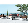 Higold New York Three-seater sofa set 4pcs black/teak