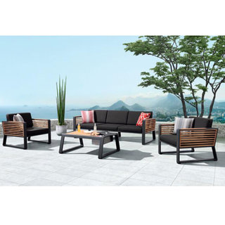 Higold Higold New York Three-seater sofa set 4dlg zwart/teak