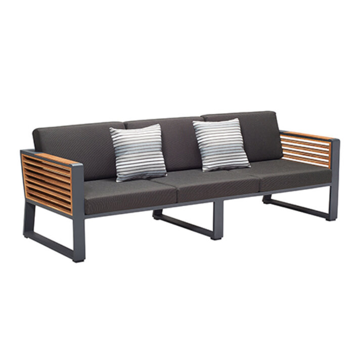 Higold Higold New York Three-seater sofa set 4pcs black/teak