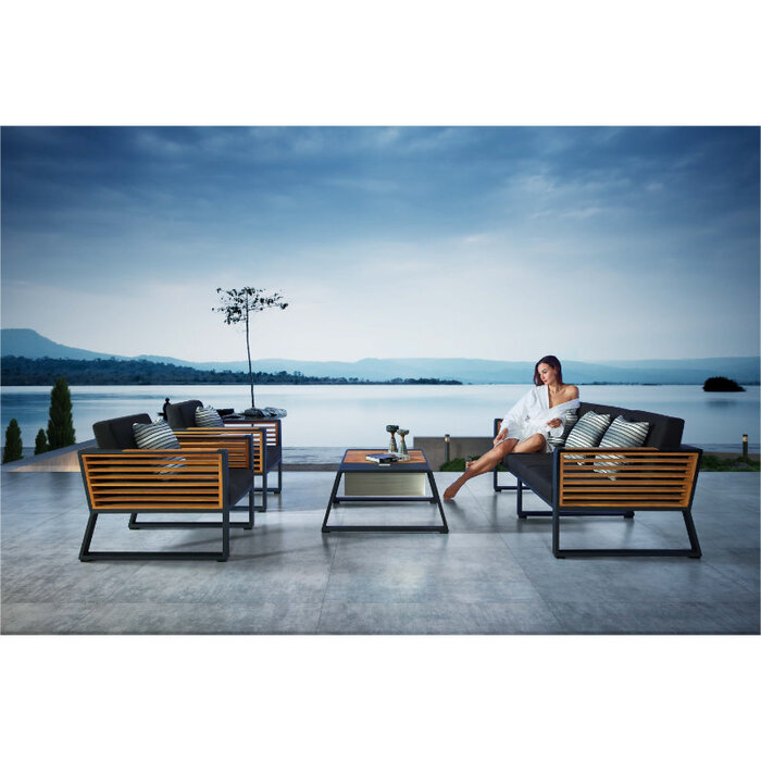 Higold Higold New York Three-seater sofa set 4pcs black/teak