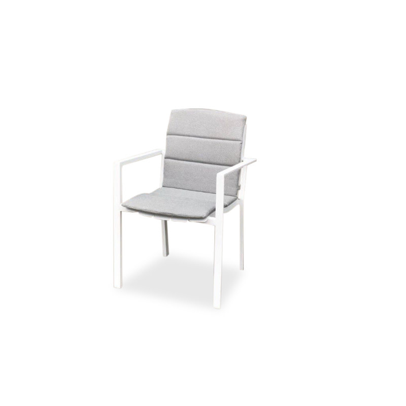 Hamilton Bay Outdoor Hamilton Bay Cosmo armchair full aluminum white + water repellent kussen light grey