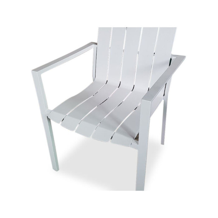 Hamilton Bay Outdoor Hamilton Bay Cosmo armstoel full aluminium Wit + vochtwerend kussen light grey