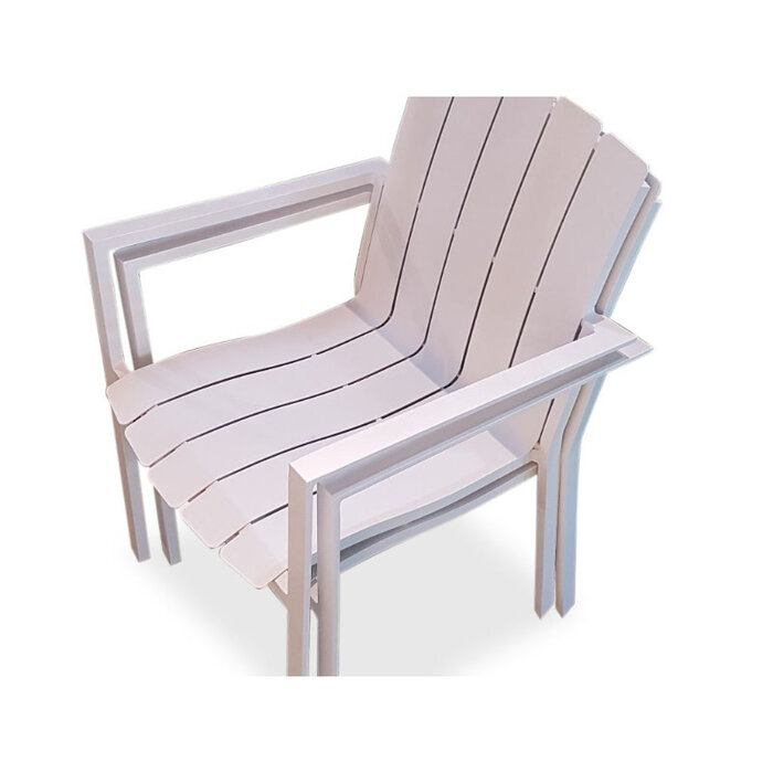 Hamilton Bay Outdoor Hamilton Bay Cosmo armstoel full aluminium Wit + vochtwerend kussen light grey