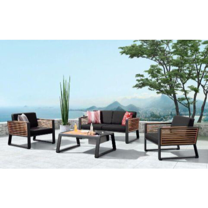 Higold Higold New York Two-seater sofa set 4pcs black/teak