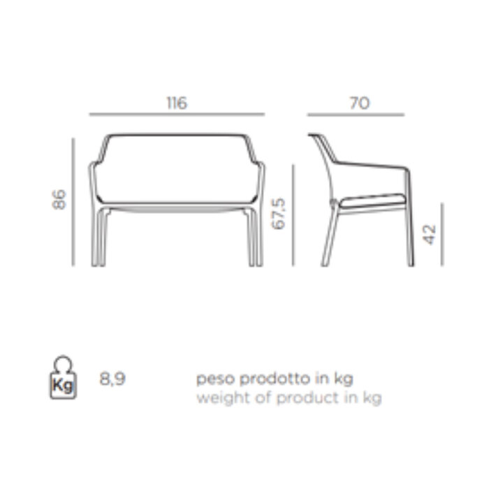 Nardi Nardi Net relax sofa set 4-delig Okergeel