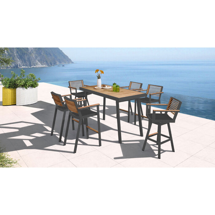 Higold Higold 7-piece York Bar set CHARCOAL GRAY-TEAK