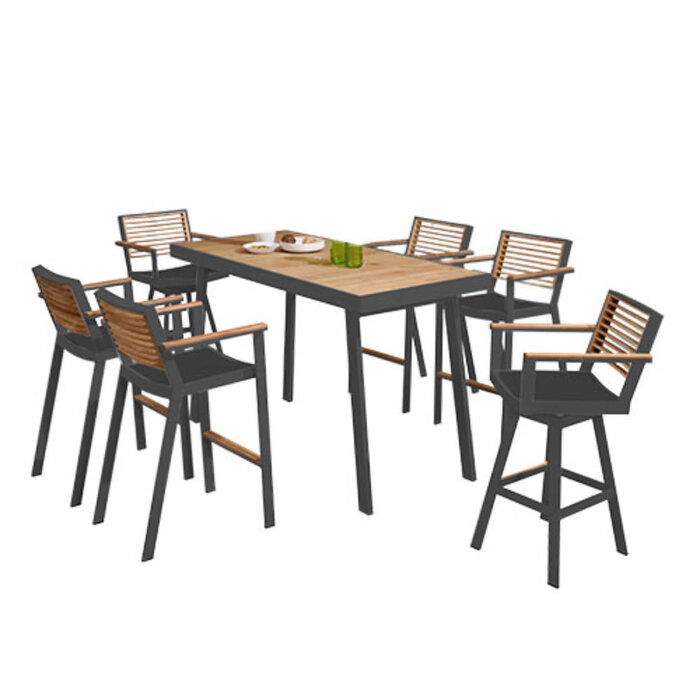 Higold Higold 7-piece York Bar set CHARCOAL GRAY-TEAK