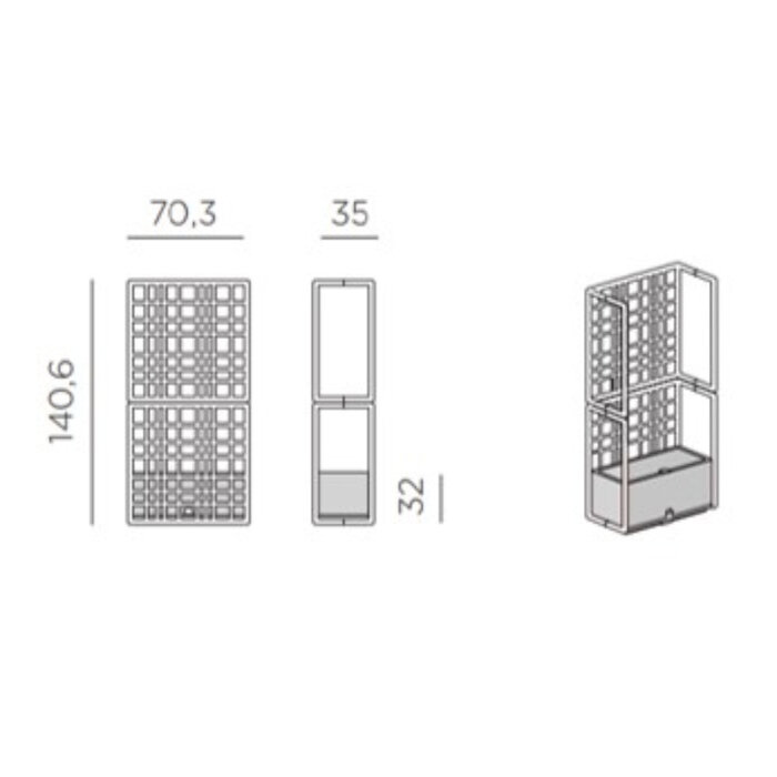 Nardi Nardi Sipario 2, modulaire plantenbank/wand TERRA