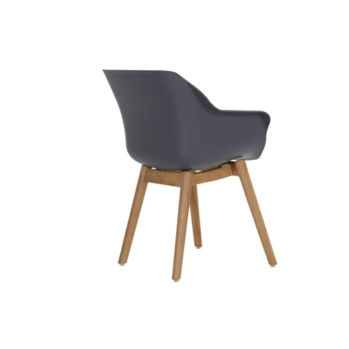 Hartman HARTMAN SOPHIE TEAK ARMCHAIR met kuip in wit, grijs of zwart en teak pootstel