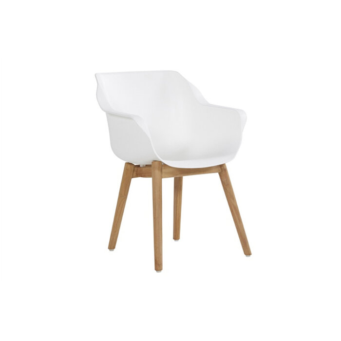 Hartman HARTMAN SOPHIE TEAK ARMCHAIR met kuip in wit, grijs of zwart en teak pootstel