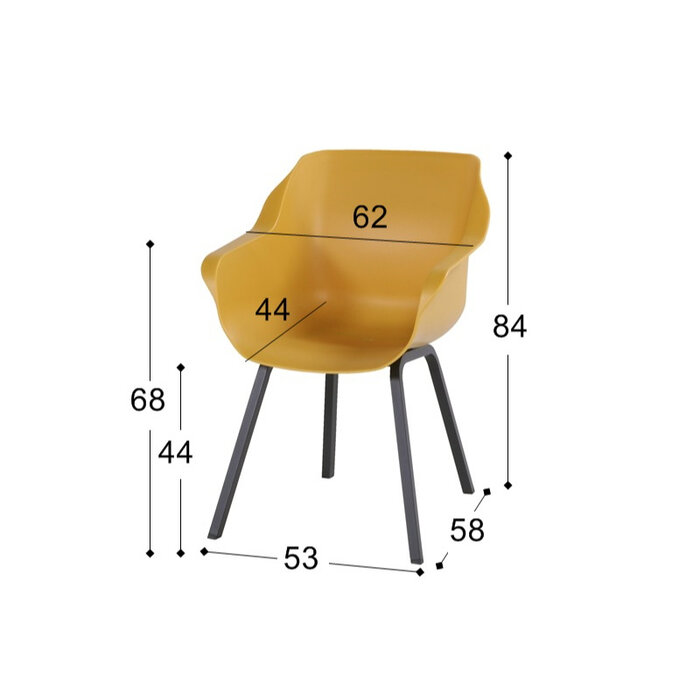 Hartman HARTMAN SOPHIE ELEMENT ARMCHAIR met gekleurde kuip, carbon black pootstel