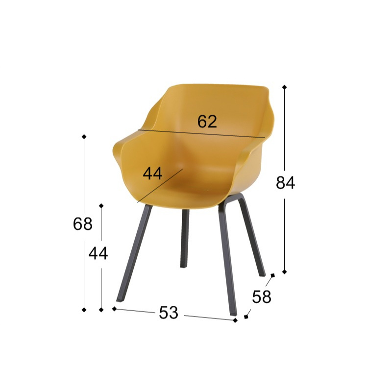 Hartman HARTMAN SOPHIE ELEMENT ARMCHAIR with colored seat and black legs