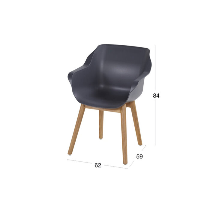 Hartman Hartman set 5-delig Sophie studio teak set met tafel 120cm rond Xerix grijs -teak