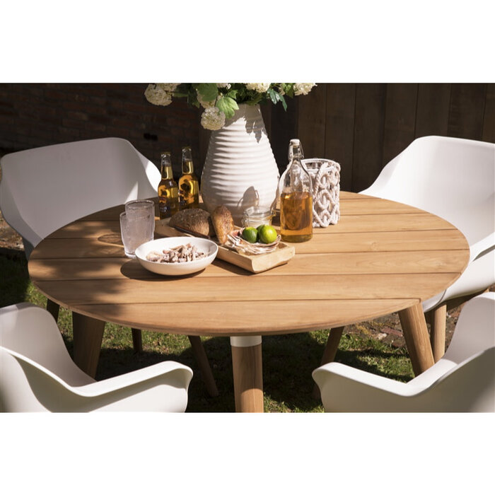 Hartman Hartman set 5-delig Sophie studio teak set met tafel 120cm rond WIT-TEAK
