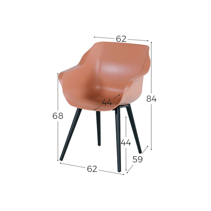 Hartman HARTMAN SOPHIE STUDIO ARMCHAIR with colored seat and carbon black legs