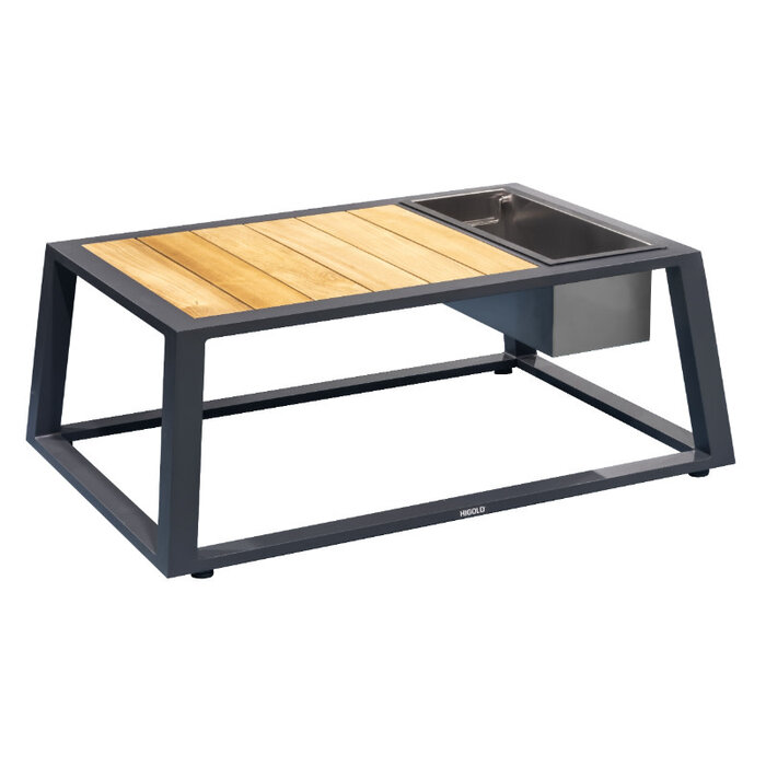 Higold Higold York corner loungeset 4-Dlg CHARCOAL-ZWART met teak