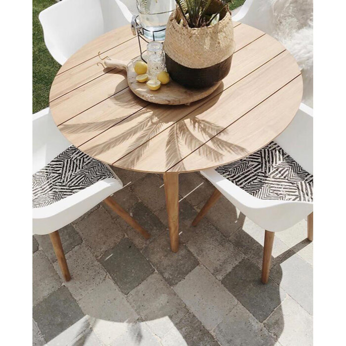 Hartman Hartman set 5-delig Sophie studio teak set met tafel 120cm rond WIT-TEAK