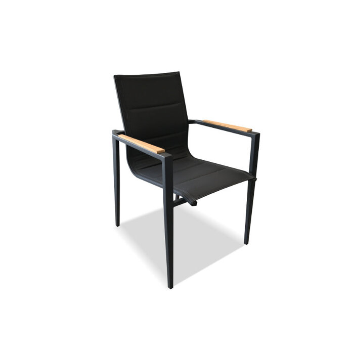 Hamilton Bay Outdoor Hamilton Bay OUTDOOR Aurora alu. Dining Chair antraciet textileen +teak