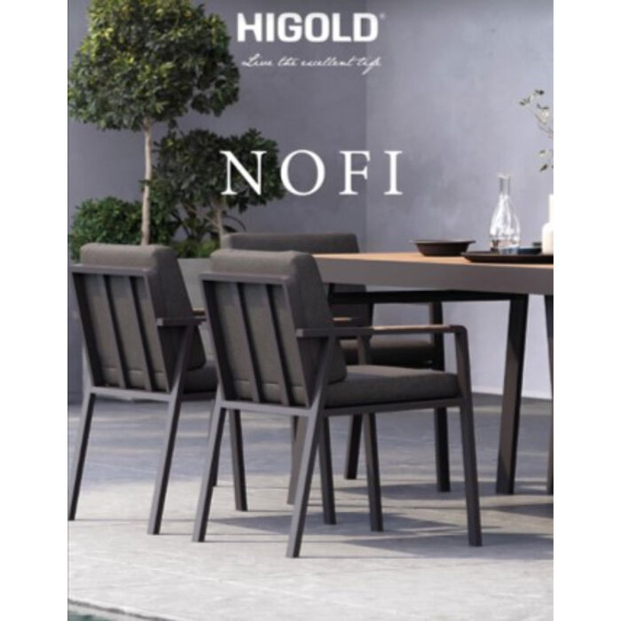 Higold Higold NOFI diningchair -charcoal/zwart-teak +kussens
