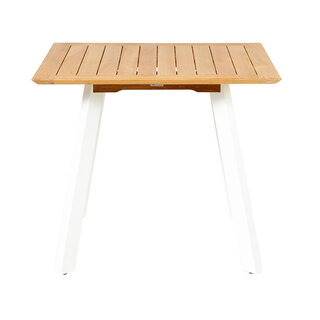 Traditional Teak Traditional Teak  tafel LUNA 90*90cm teak+alu white legs